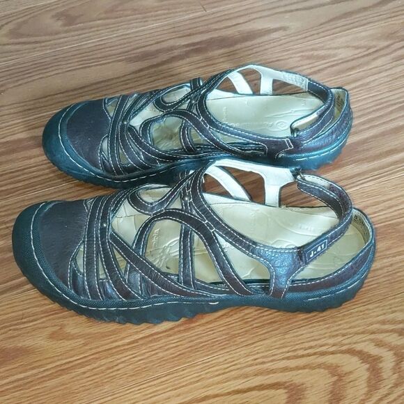 J-41 brown vegan sandals Sz 8.5 - Picture 3 of 5